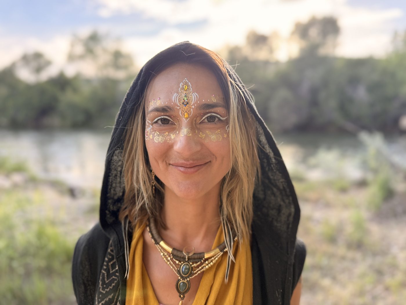 Golden festival adornment with jewels